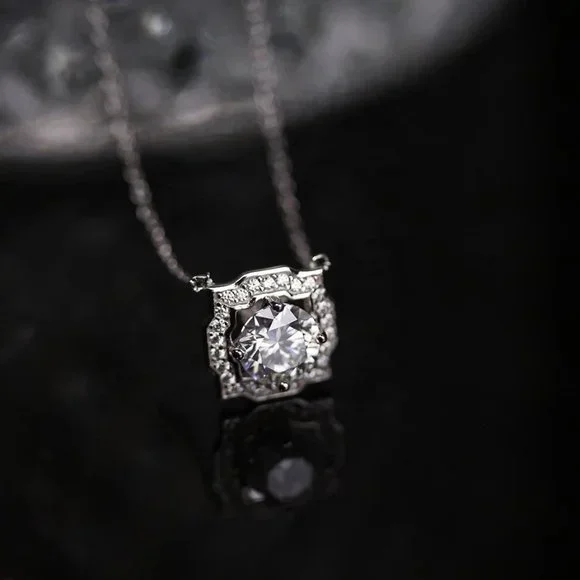 Certified 1ct. t.w. Halo Diamond Elegant Necklace